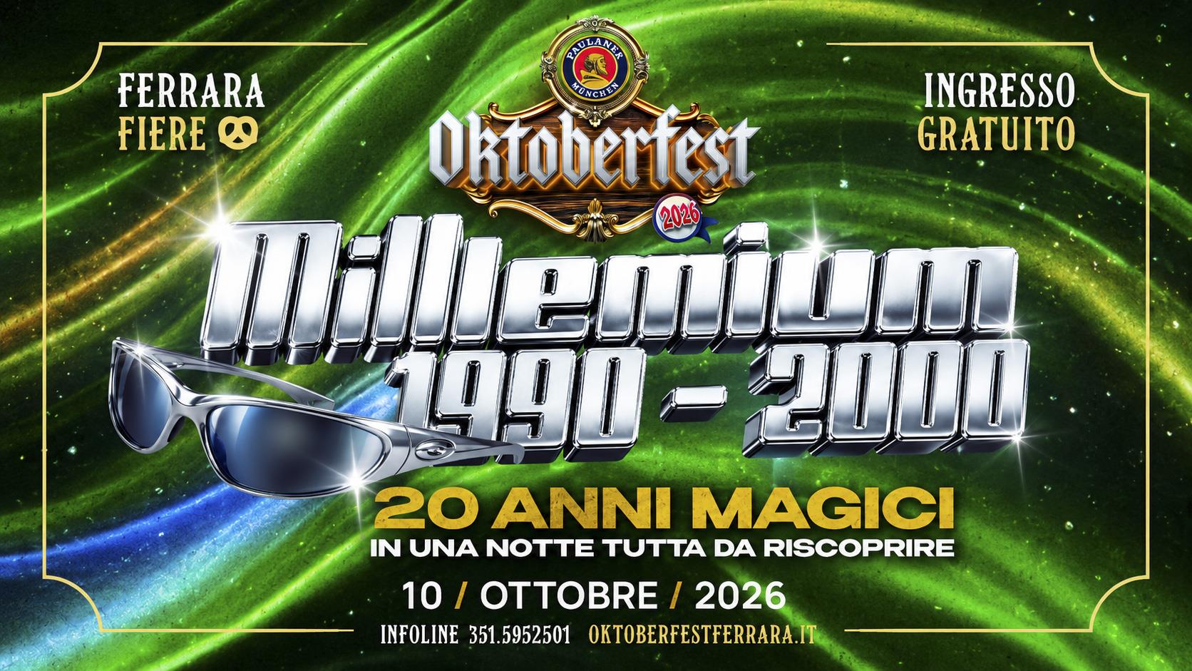 MILLENNIAL 90&ndash;2000 con Fabio Miotto, Aftershow Oktoberfest Ferrara 2026 del 10 ottobre