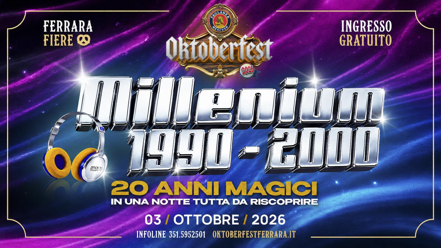 MILLENNIAL 90&ndash;2000 con Zangi, Aftershow Oktoberfest Ferrara 2026 del 3 ottobre