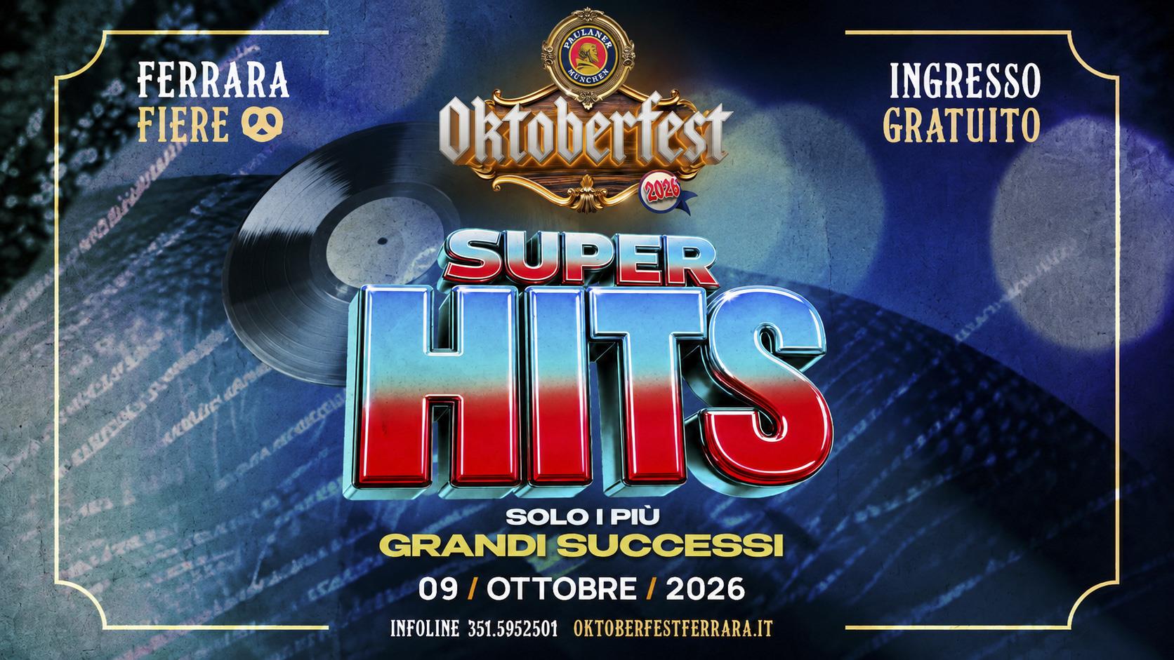 SuperHits con Michael Pery e Marcello Treossi all'Oktoberfest Ferrara 2026 del 9 ottobre