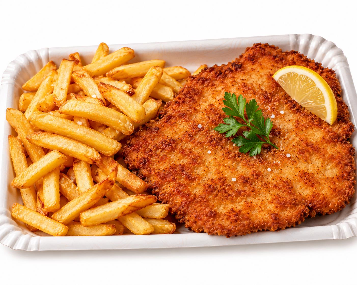 Schnitzel di pollo con contorno
